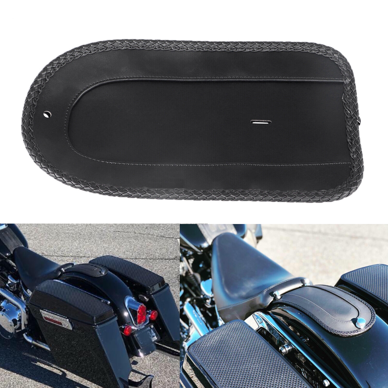 Black Rear Fender Bib Plain Solo Seat For Harley Softail FXSTC Deluxe FLSTN FXST