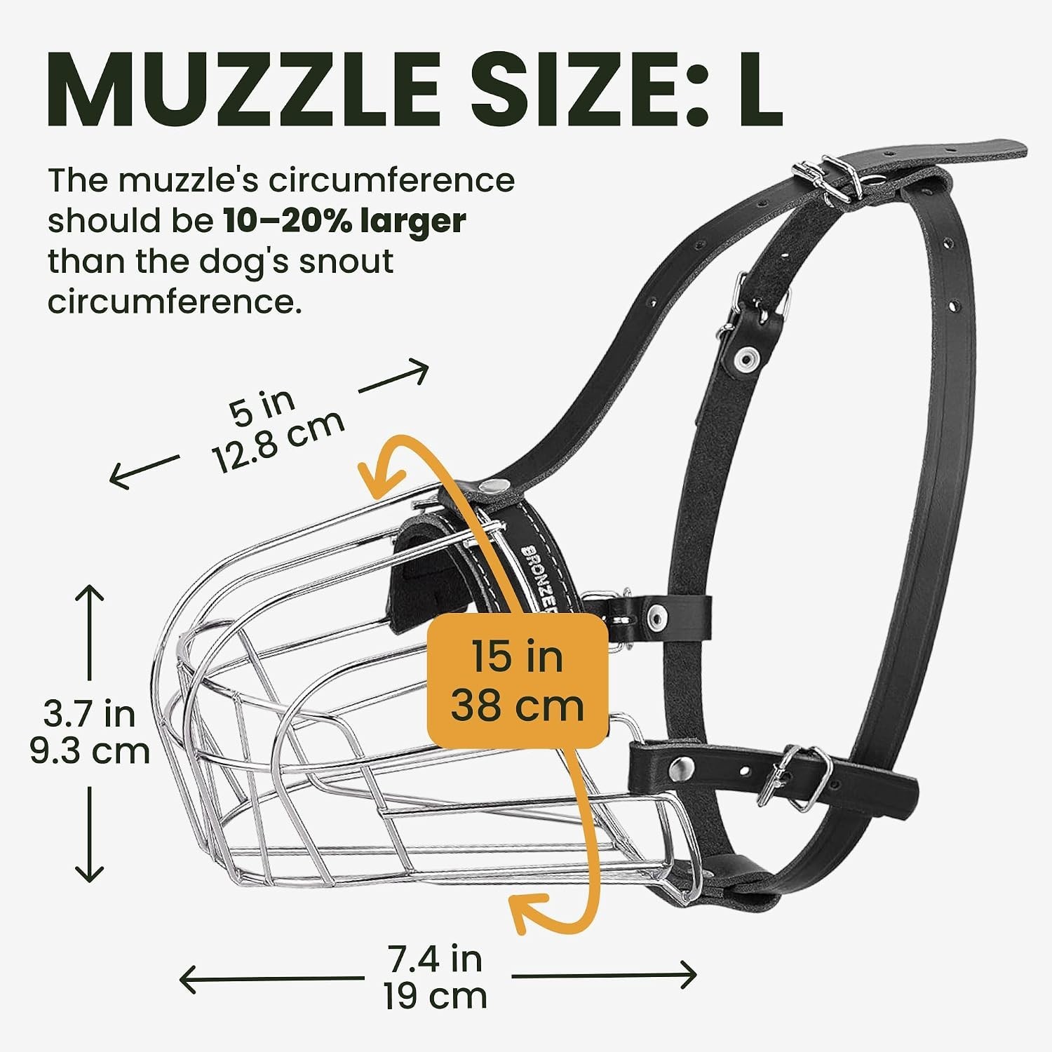 Adjustable Metal Basket Muzzle for Large Dogs