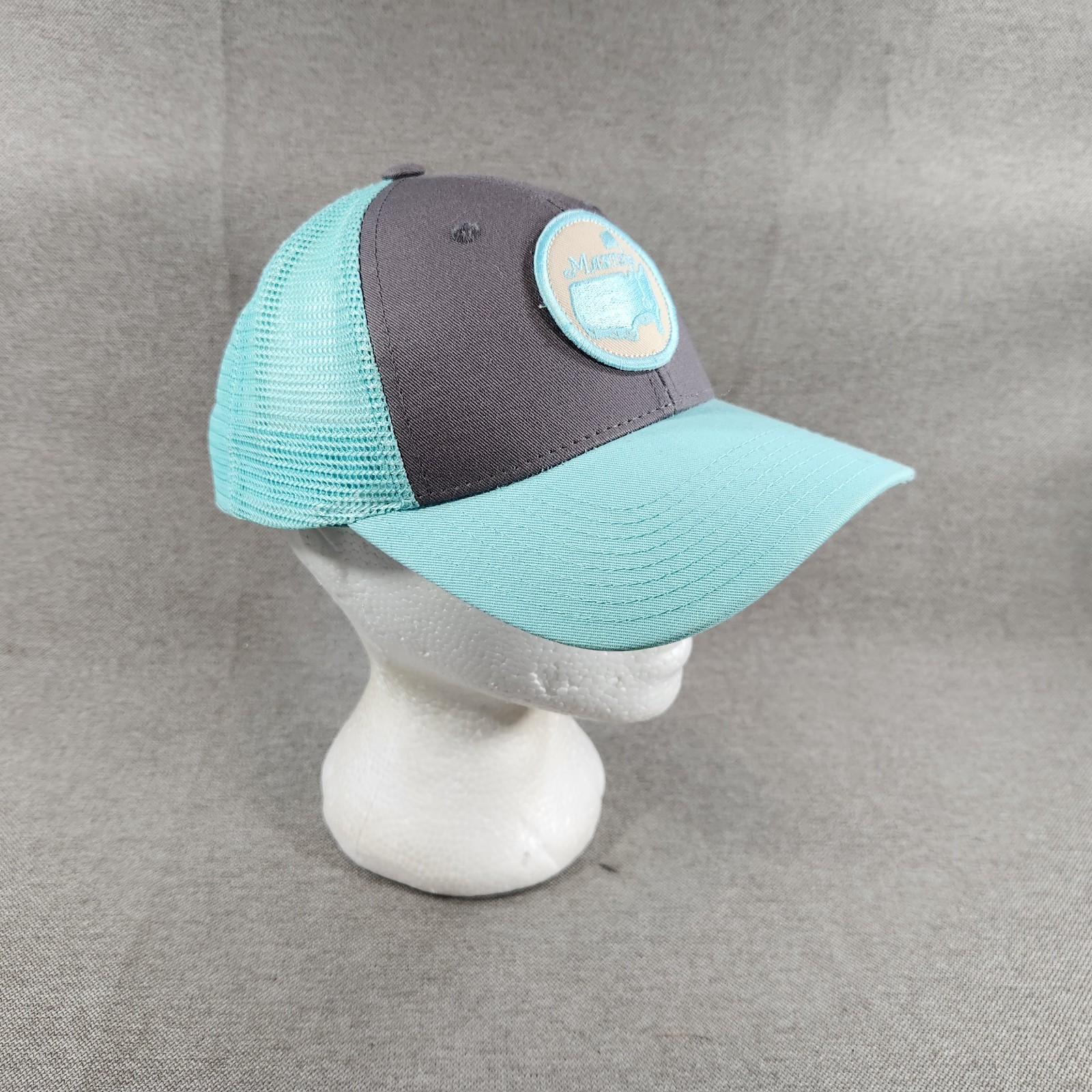 Masters American Needle Blue Logo Patch Mesh Trucker Snapback Cap Hat