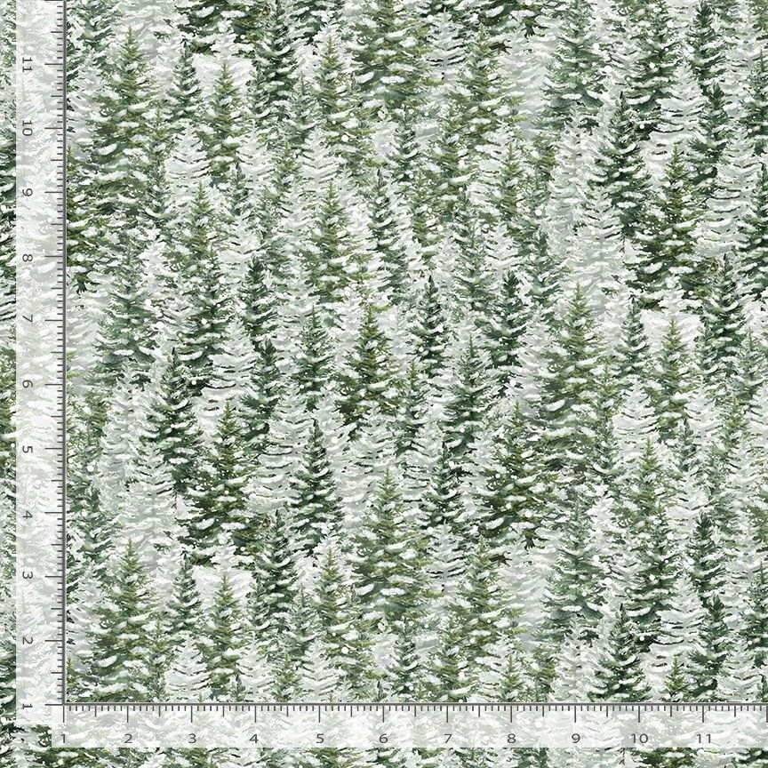Winter Christmas Pine Trees Fabric By The Yard Cotton Timeless Treasures CD3694