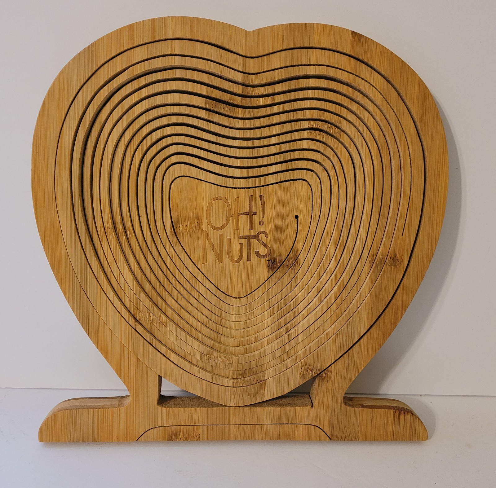 Oh! Nuts Bamboo Collapsible Heart Shape Fruit Basket
