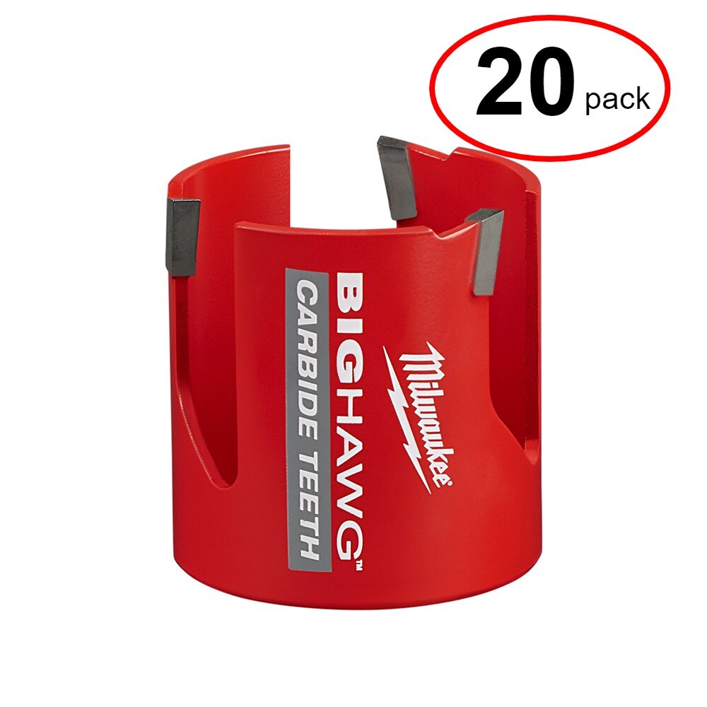 Milwaukee 49-56-9220 2-9/16" Big Hawg Hole Saw with Carbide Teeth - (20Pack)