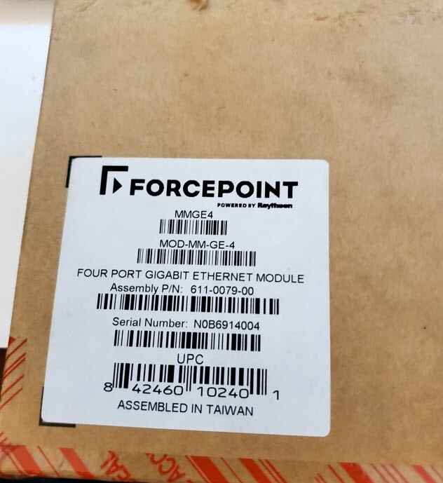 Forcepoint MOD-MM-GE-4 Four Port Gigabit Ethernet MOdule P/N 611-0079-00