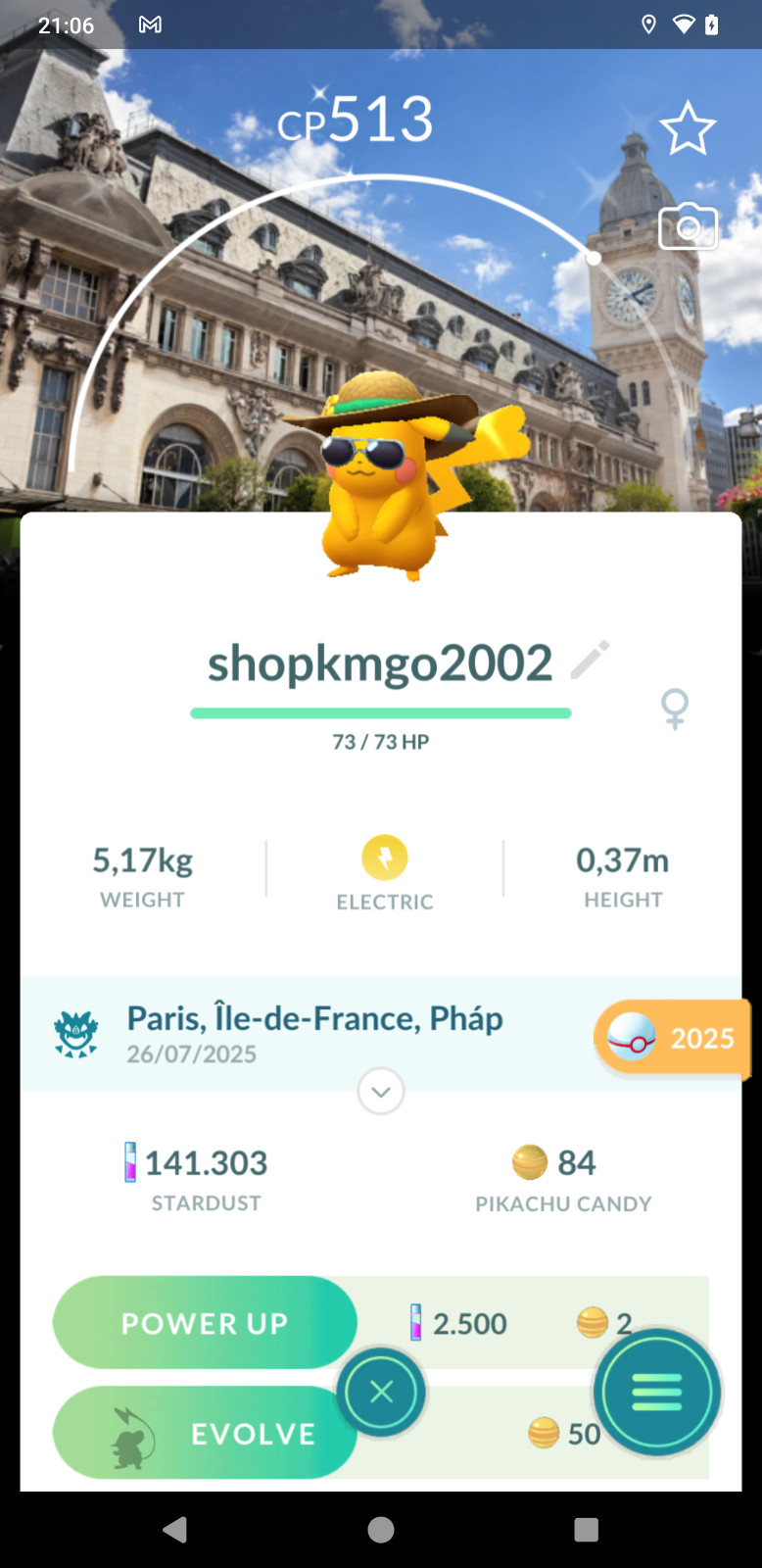 Pokémon Shiny Pikachu Summer Hat Paris Background Road Trip  - 20k S.tard