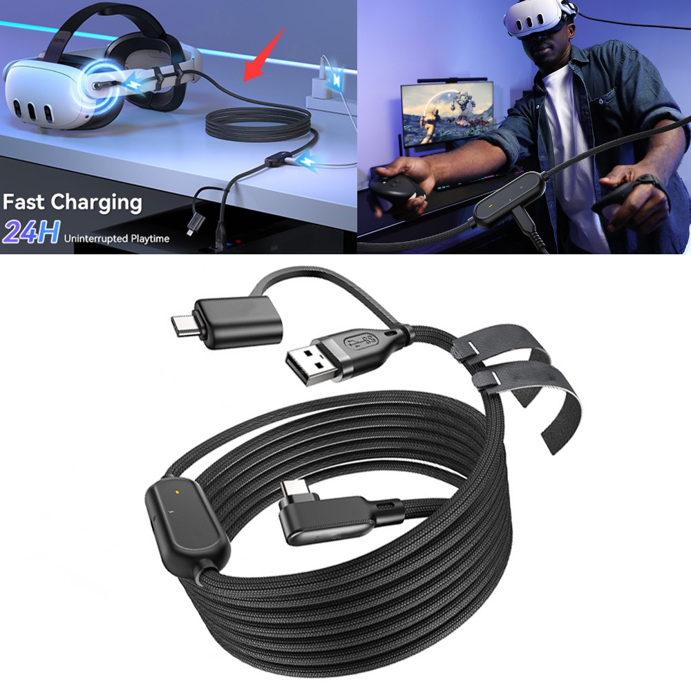 Link Cable for Quest 3/3S/2/Pro /Pico4 USB 3.0 Fast Charging Data Steam VR Cord