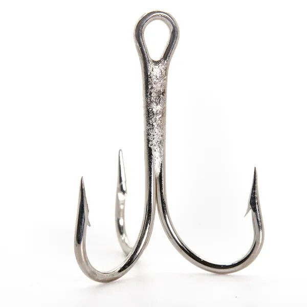 100 - Mustad Treble Hooks 3565-NI Nickel 2X Strong Size 1/0, 4, 6