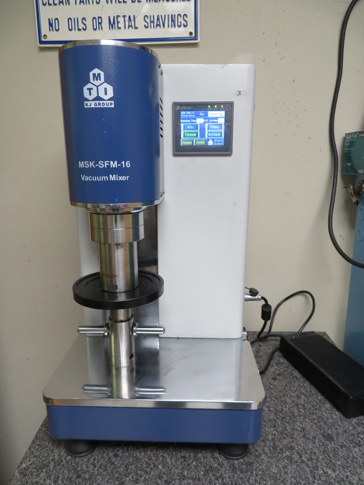 MTI MSK-SFM-16 DUAL-SHAFT PLANETARY VACUUM MIXER W 150mL CONTAINER