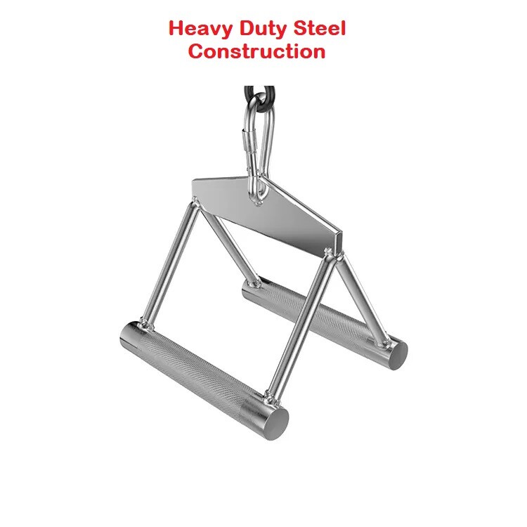 V Bar Machine Cable Attachment For Seated Rows Handles Gym Exercise Pull Downs