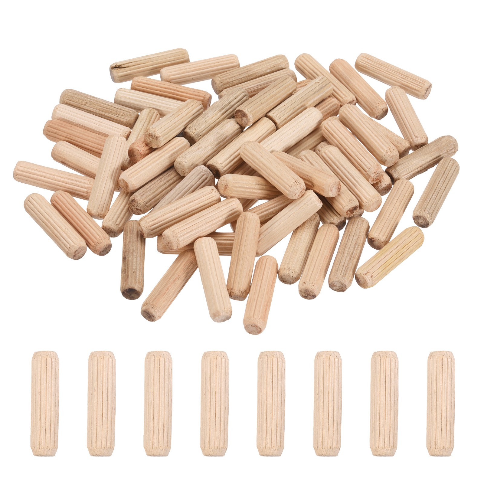 1/3 Wooden Dowel Pins, 68 Pcs 30mm Hardwood Crafts Furniture Woodwork