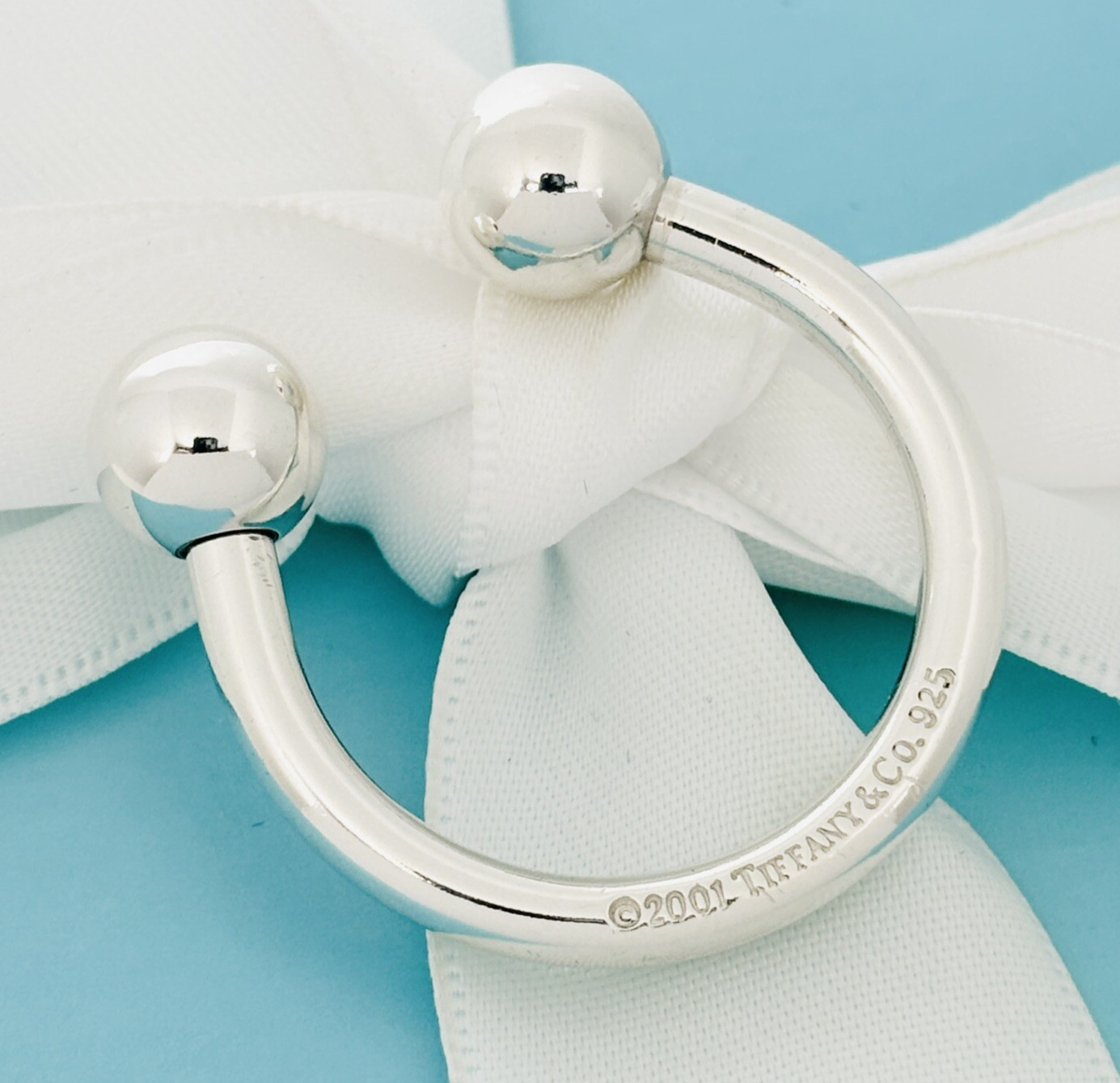 Tiffany & Co Horseshoe Key Ring Chain Keychain in Sterling Silver