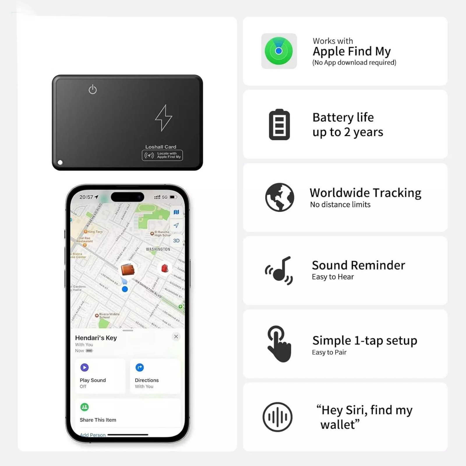 New Bluetooth Wireless Charging Smart Card Tracker Ultra-Thin Wallet Tracker