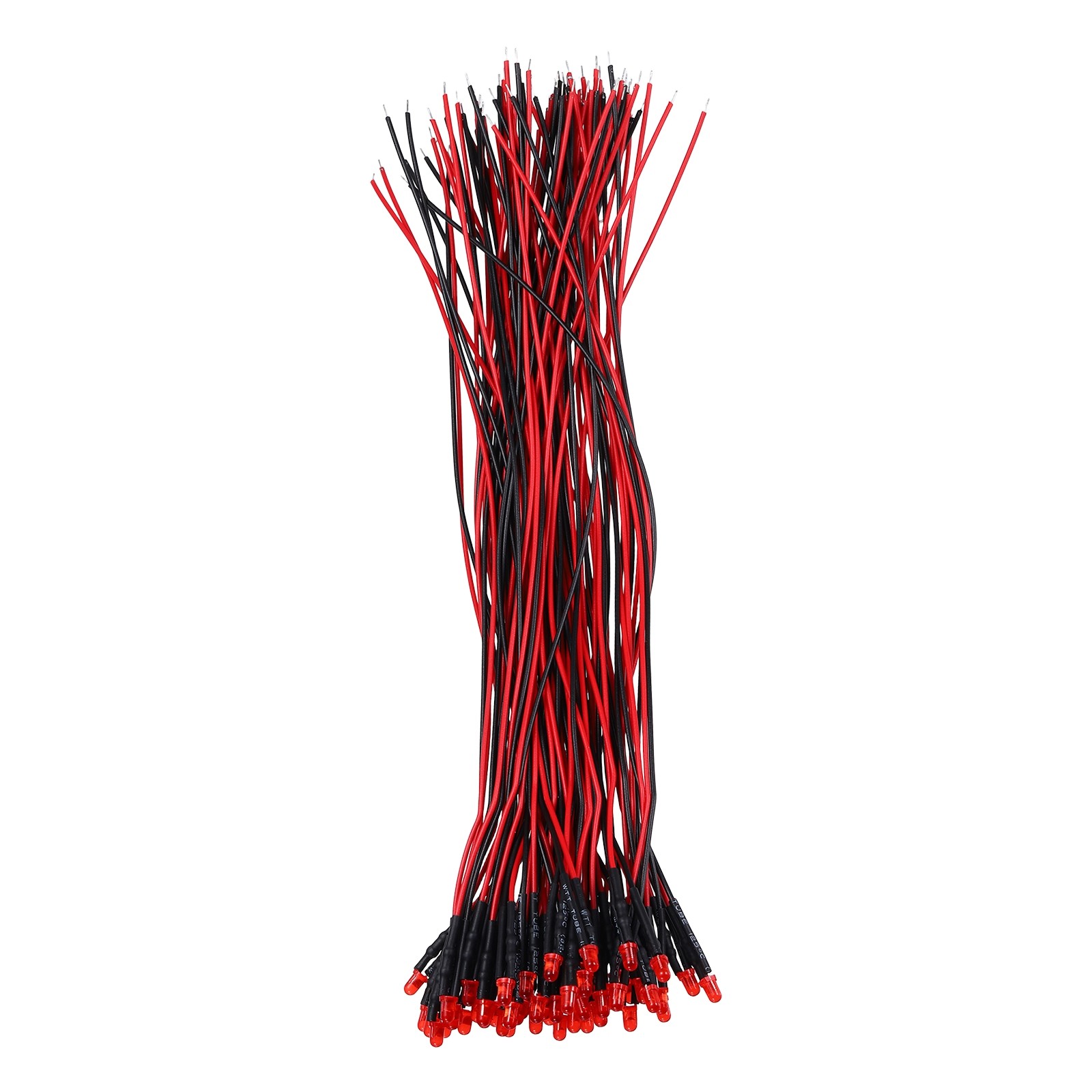 50pcs 3mm LED Diode Lights, Red Light DC 12V for Electronics