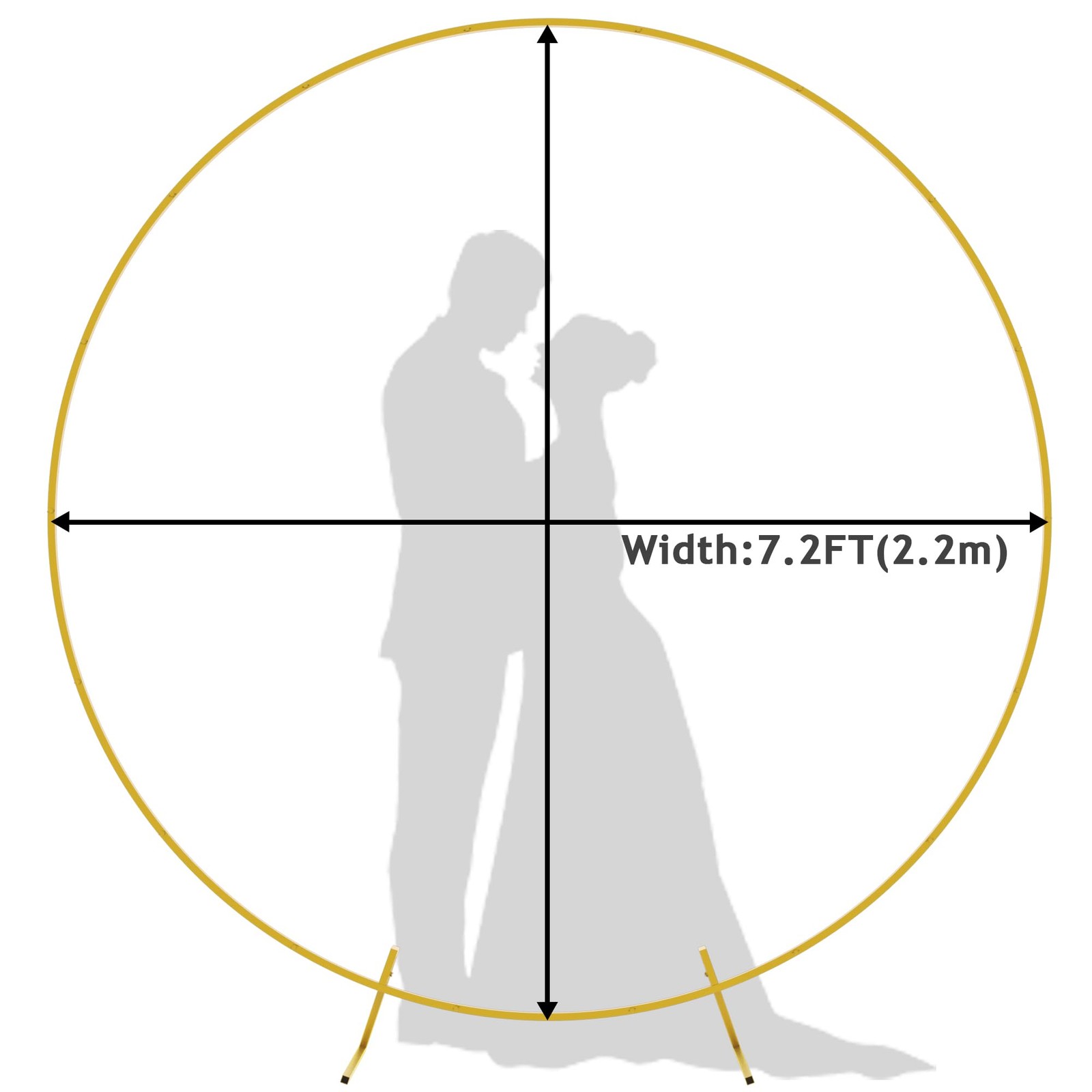 Wokceer Round Backdrop Stand 7.2Ft Circle Balloon Arch Frame Circle Backdrop