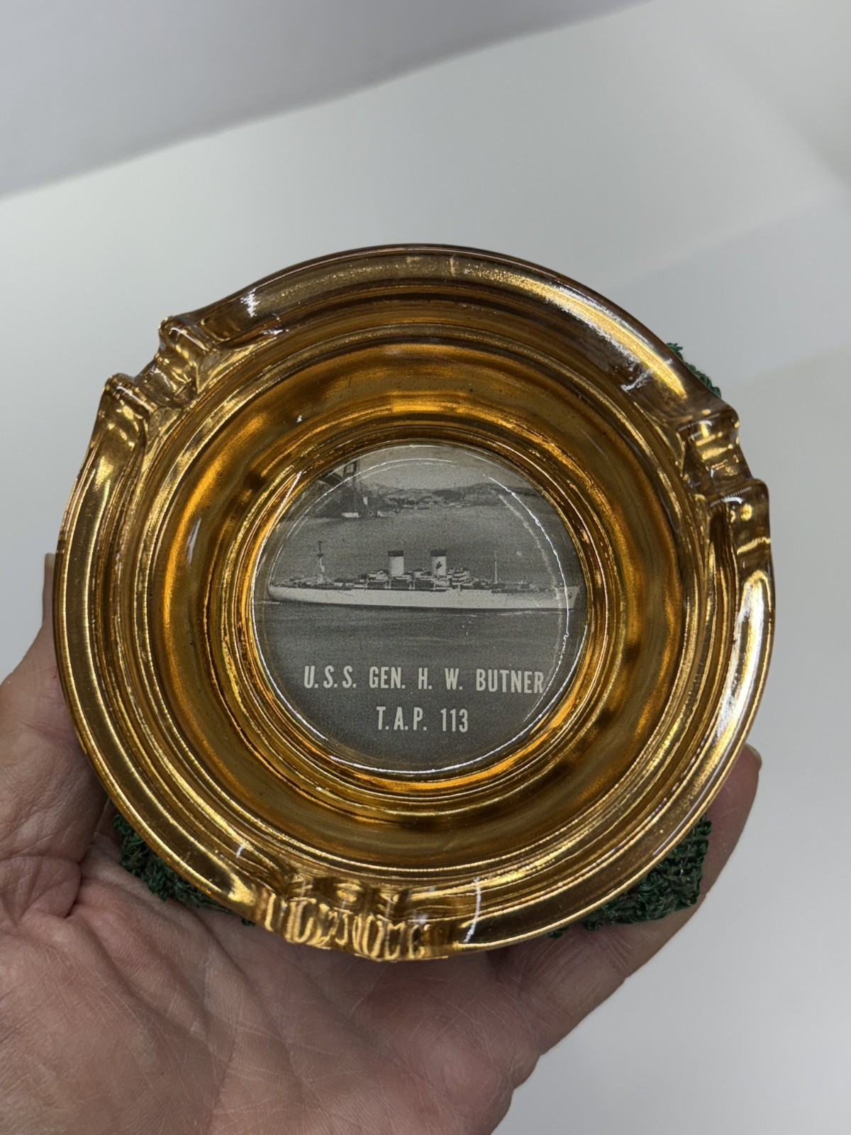 U.S.S. Gen. H. W. Butner T.A.P. 113 Ship Vintage Ashtray