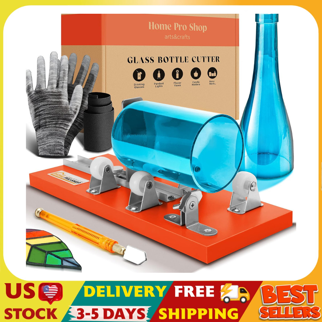 Premium Glass Bottle Cutter Kit - DIY Glass Cutter for Bottles - Beer & Wine Bo
