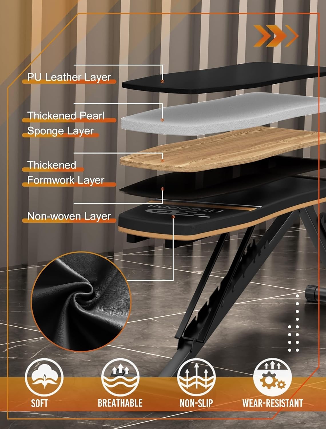 Space-Saving Adjustable Weight Bench - Incline & Decline for Full-Body Training