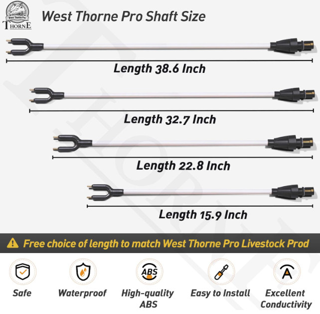 Livestock Prod Shaft(41In) Fit for 52In Cattle Prod, Newest Waterproof Cattle P