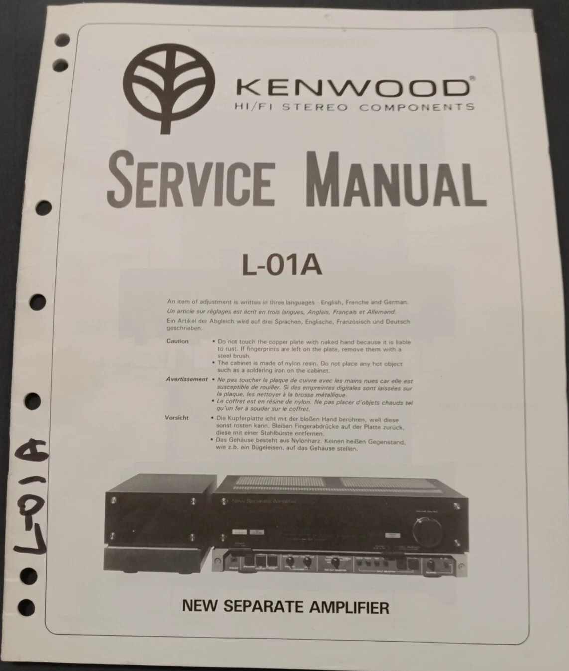 KENWOOD L-01A Amplifier Service Manual Original HSQ