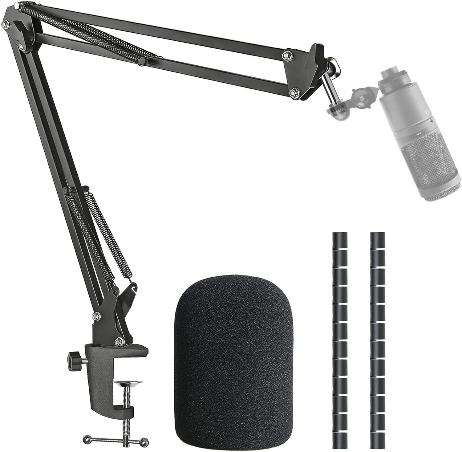 AT2020 Mic Boom Arm Stand with Pop Filter, Compatible with Audio-Technica AT2020