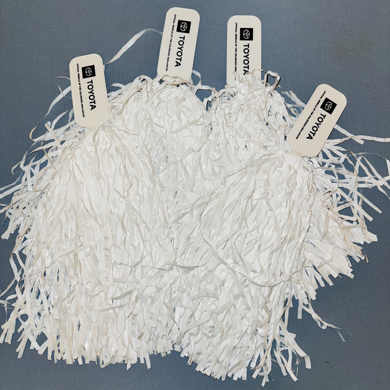COLORADO AVALANCHE STANLEY CUP PLAYOFF POM POMS SET OF 4 SGA BALL ARENA NICE!!