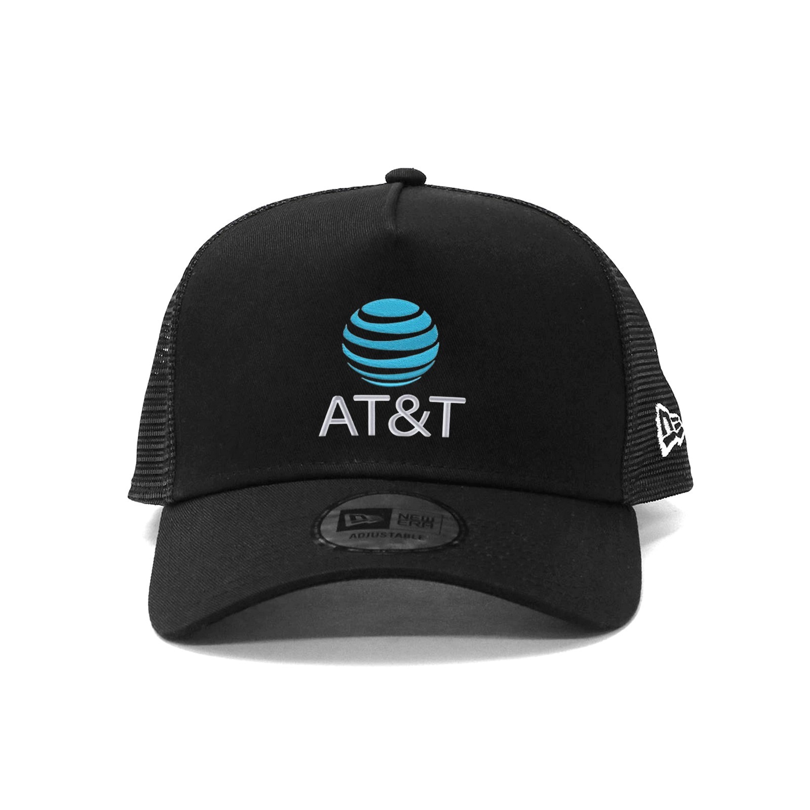 AT&T Embroidery Logo New Era Trucker Hat Black Mesh Snapback Adjustable CapS