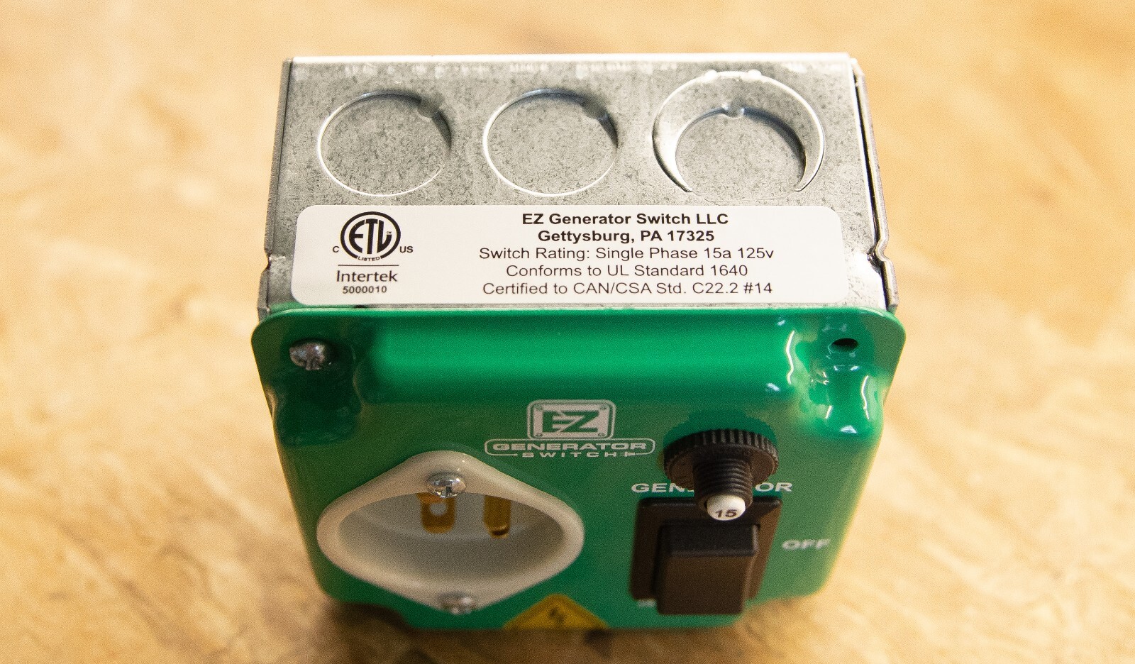 The Original EZ GENERATOR TRANSFER SWITCH - UL / CSA Approved - USA Made - 12OV