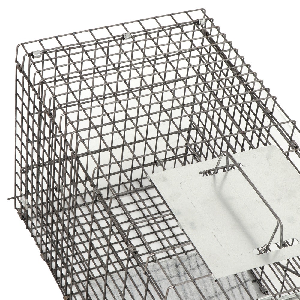 32" Humane Animal Trap Steel Cage for Live Rodent Control Rat Squirrel Raccon