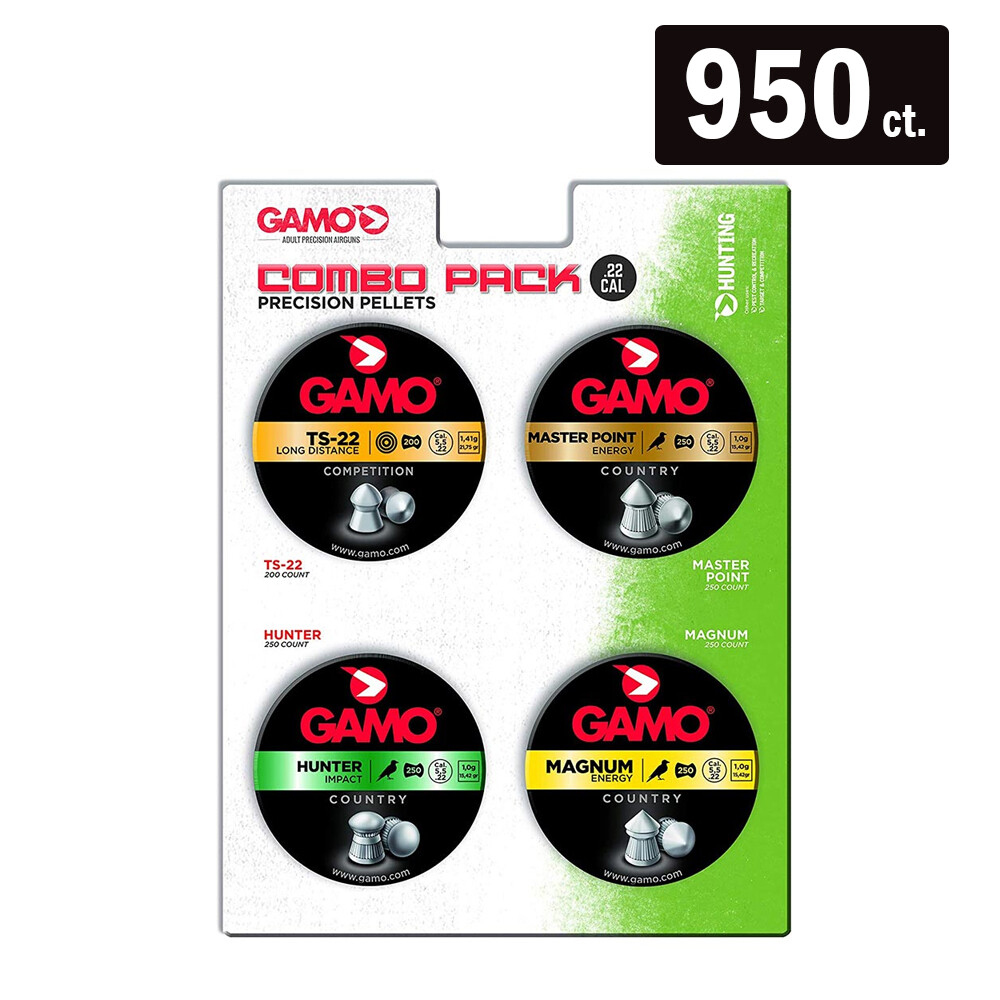 Gamo .22 Cal Assorted Pellet Combo Pack for Air Rifle Air Pistol  - 950 Count