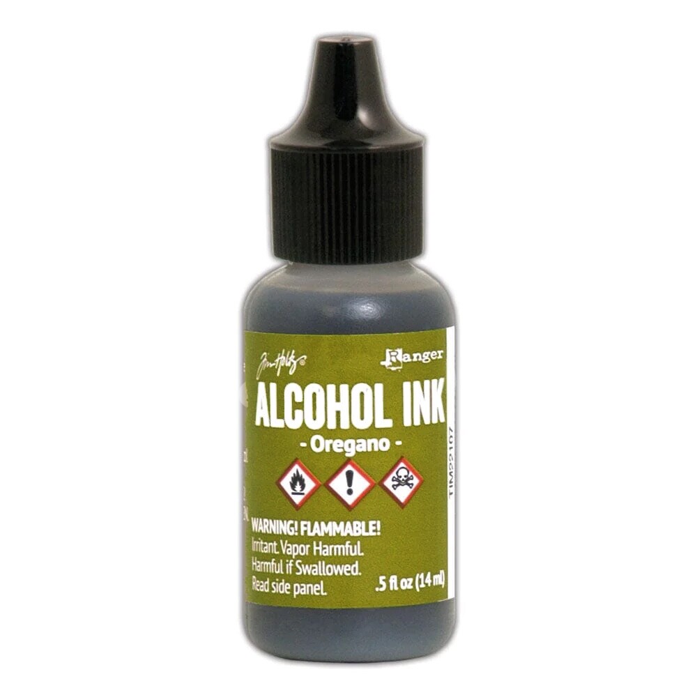 Ranger, Tim Holtz, Alcohol Ink, Oregano Alcohol Ink, .5 fl oz, Green Ink