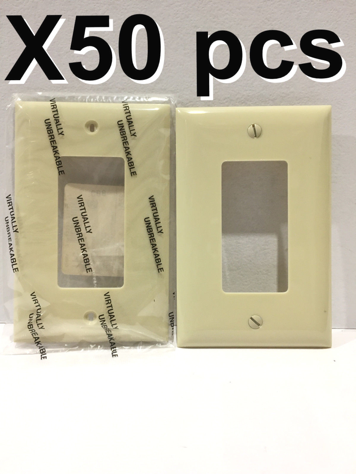 HUBBELL PJ26 Rectangular Opening Plate Ivory Nylon 1 Decorator/GFCI LOT OF 50!!