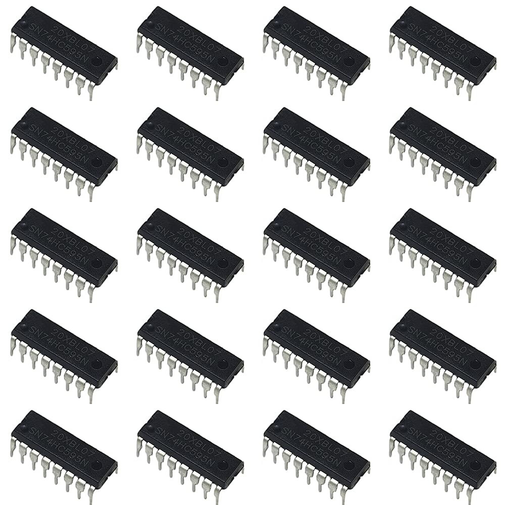 20pcs 74HC595N 74HC595 8-Bit Shift Registers W ith Latched 3-State OutputDIP...