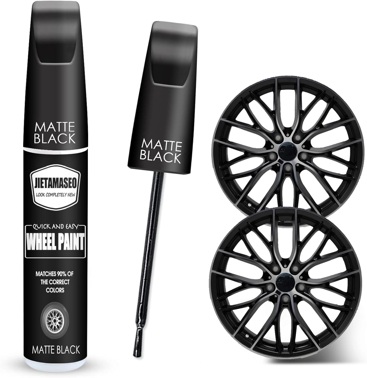 Matte Black Rim Touch Up Paint - Wheel 1 Count (Pack of 1),