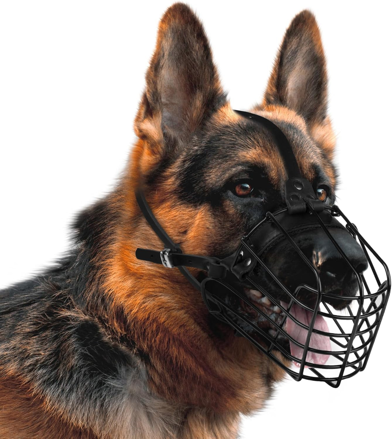 German Shepherd Dog Muzzle Metal Basket for Medium Large Dogs Adjustable Durable