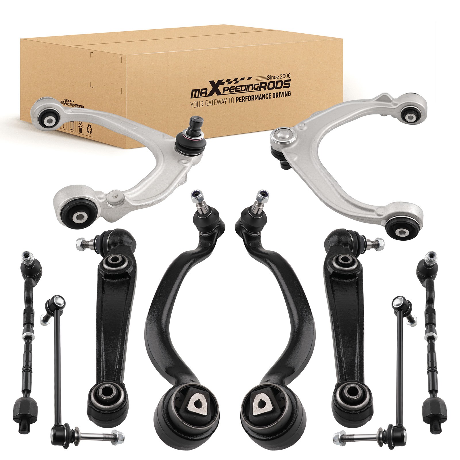 Control Arm Ball Joints Sway Link & Tie Rod Suspension Kit For BMW X5 X6 E70 E71