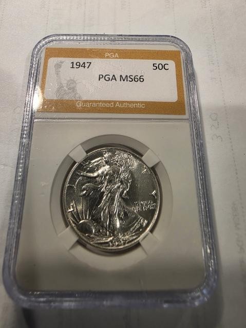 1947 Walking Liberty Half Dollar MS66