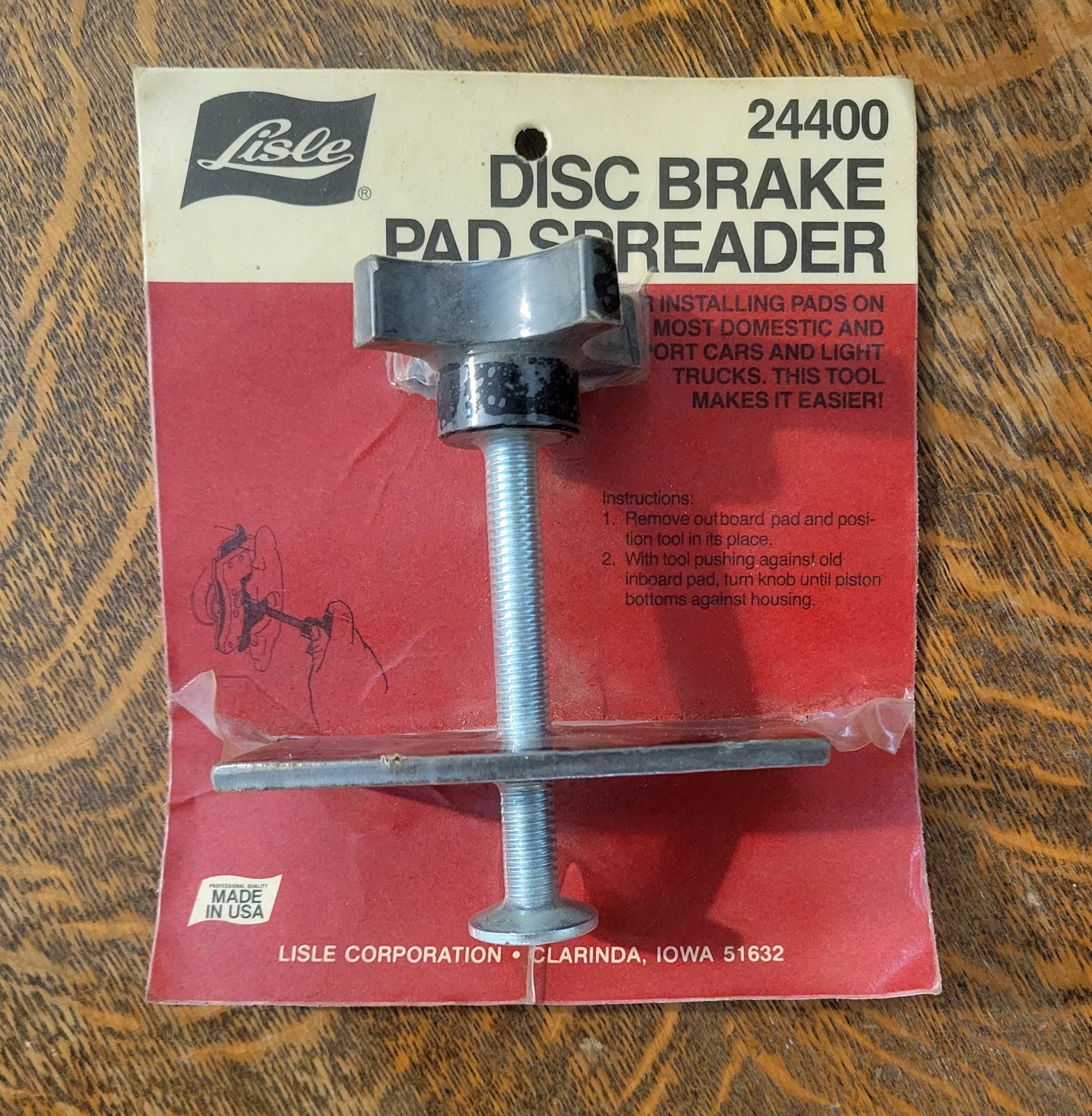 Lisle USA 24400 Disk Brake Pad Spreader New