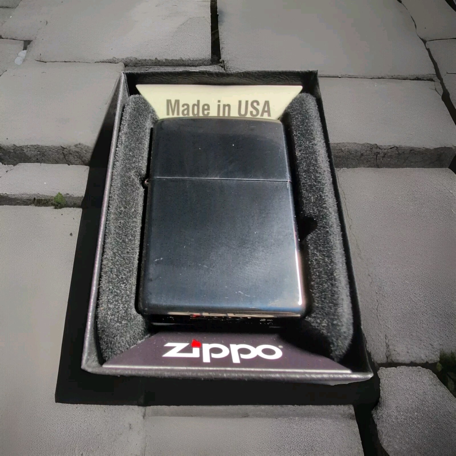 Zippo windproof Ebony Lighter, # 24756, New In Box