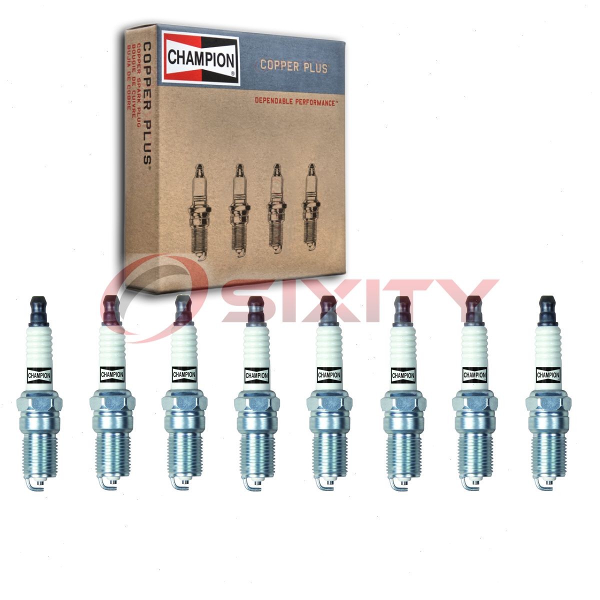 8 pc Champion Copper Plus Spark Plugs for 1994-2005 Cadillac DeVille 4.6L V8 en