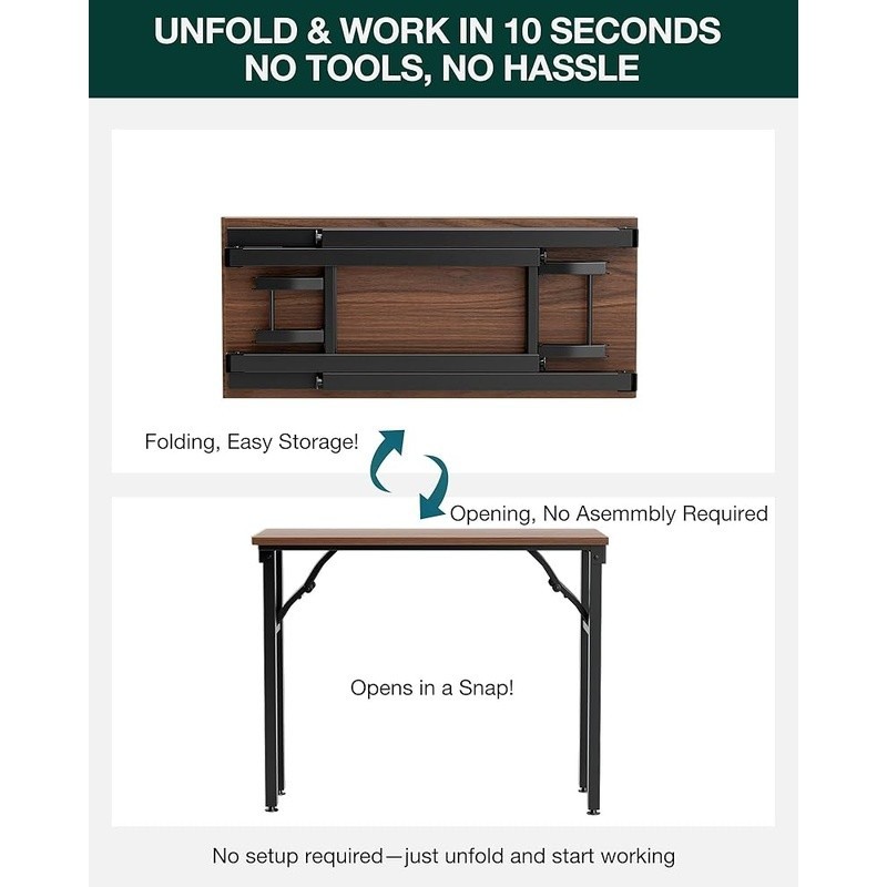 Folding Computer Desk Portable Laptop Table Collapsible Compact Easy Storage