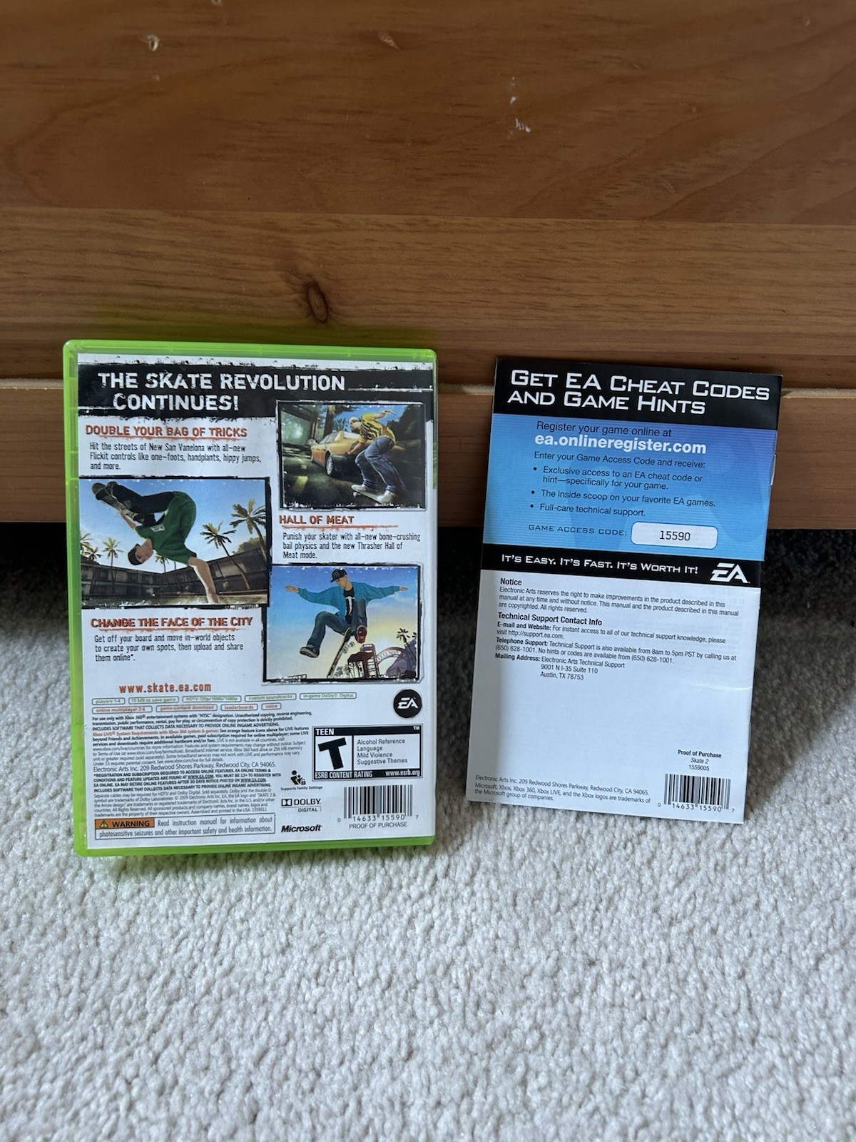 Skate 2 - Microsoft Xbox 360 Case And Manual Only NO GAME