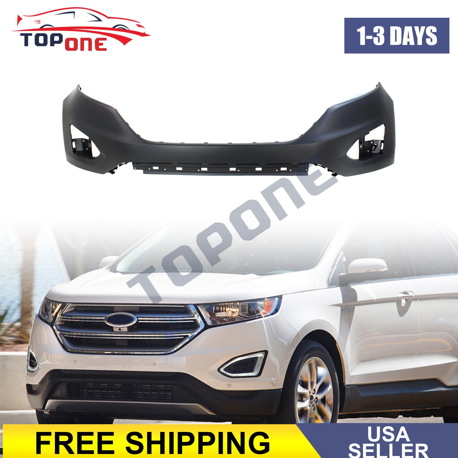 New Front Upper Bumper Cover Fascia For 2015-2018 Ford Edge FT4Z17D957APTM