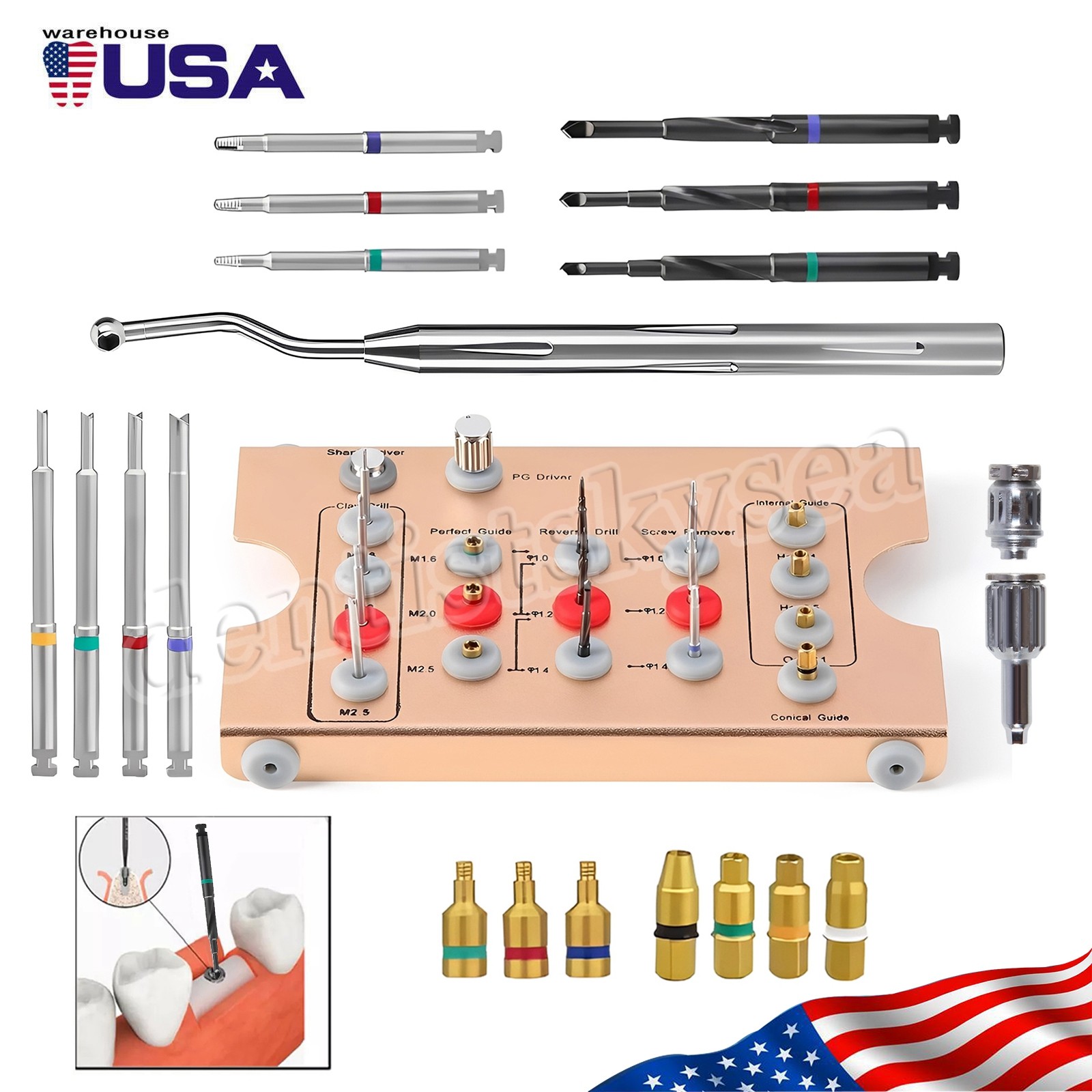 Implant Broken Screw Remover Kit Surgical Tool Instrument NeoBiotech SR Dental L