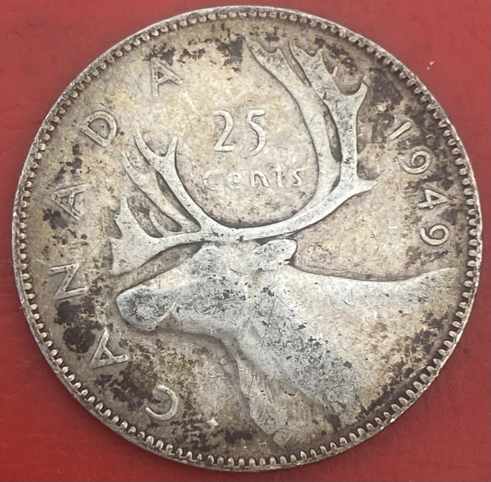 Canada 🇨🇦 1949 Quarter - Canada 25 Cent George VI Silver Coin