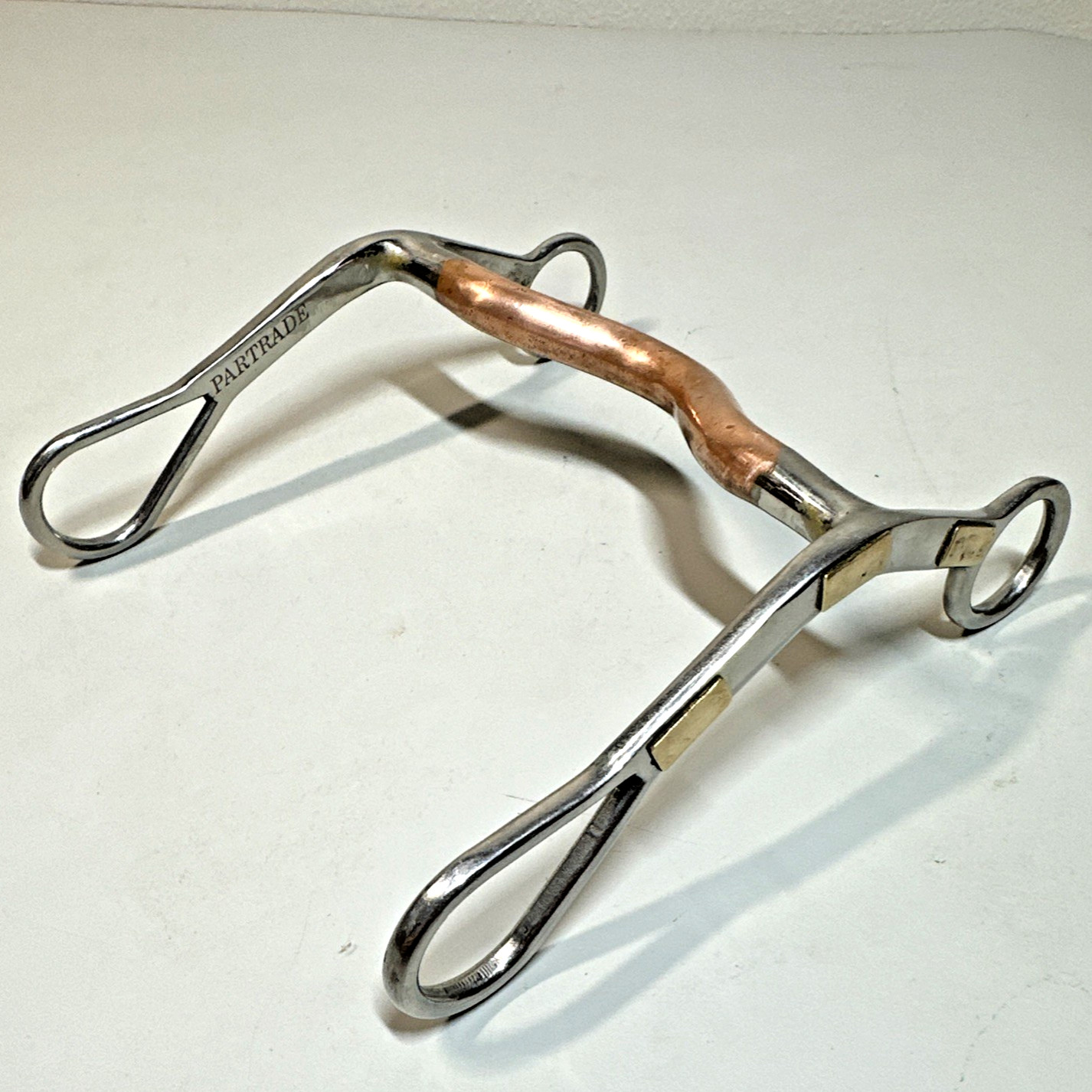 Vintage Metalab Partrade SS Western Curb Horse Bit  5" Copper Low Port Mouth