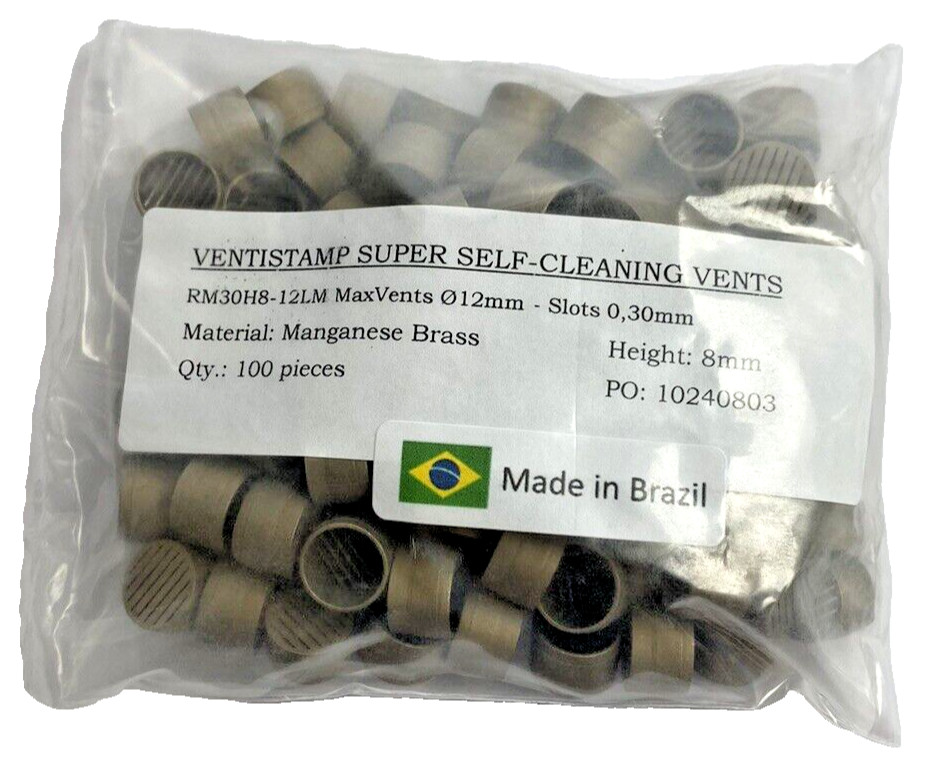 Pack Of 100, RM30H8-12LM, MaxVents 12mm, Manganese Brass, Slots0,30mm, Height8mm