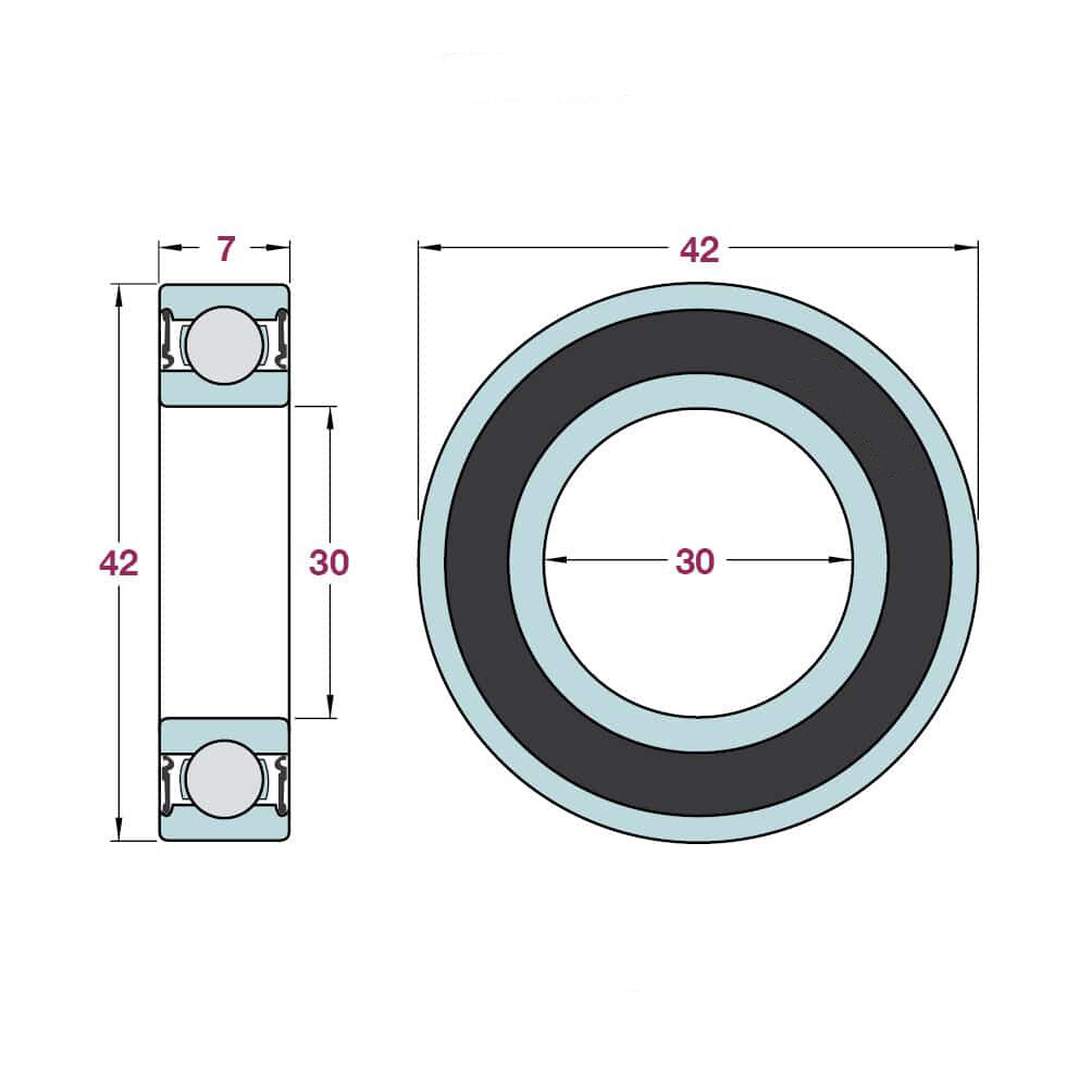 Controltech BB30 Biking Bottom Bracket 42MM Sealed-Bearing BB For 30MM Spindle