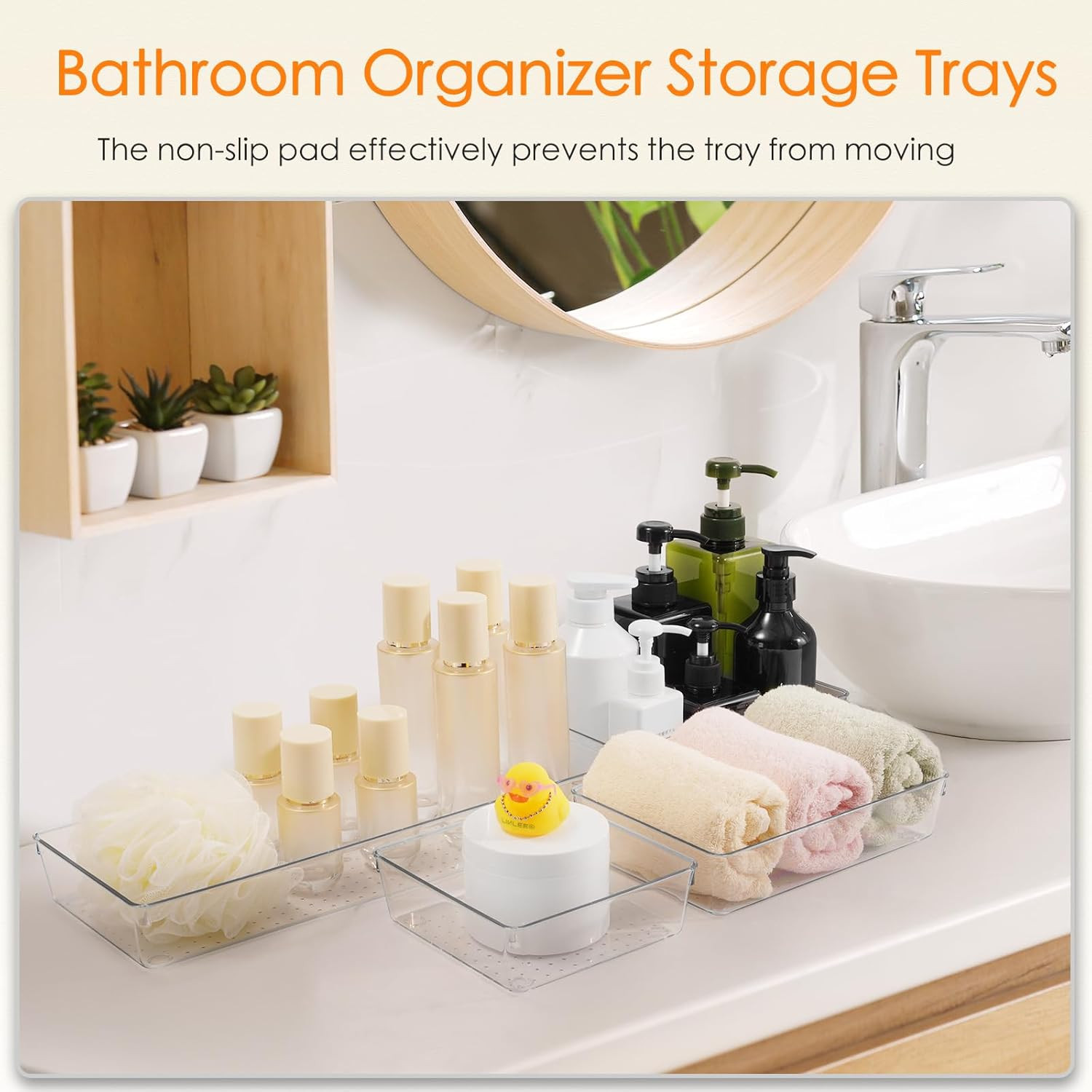 New Drawer Organizer 10 Pack Large Clear Plastic Set 3 Size Versatile Bathroom