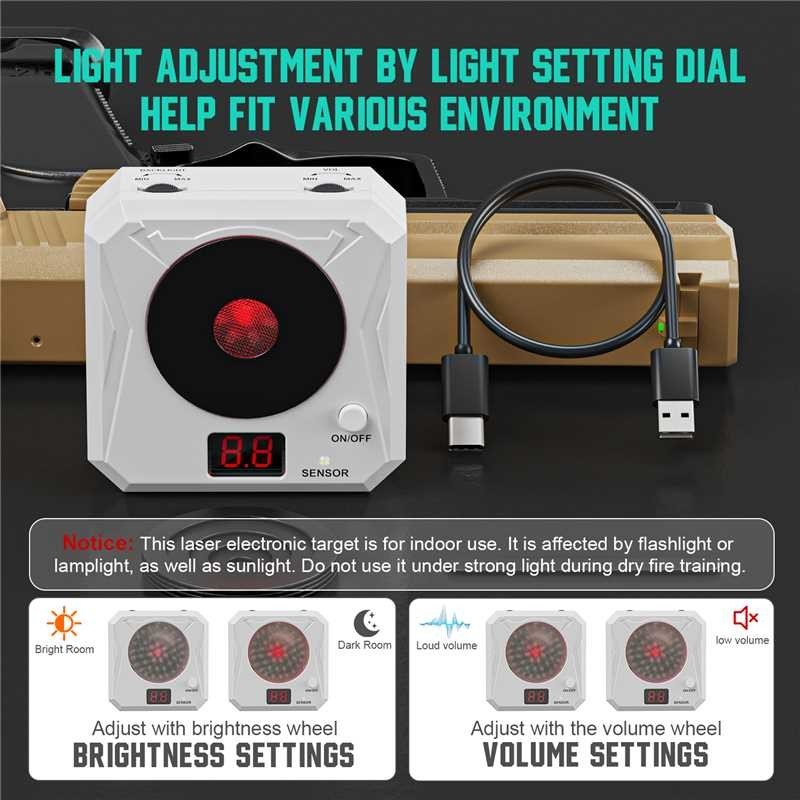 1pc 22lr/243 2-in-1 dry-fire laser trainer + 1pc laser electronic target