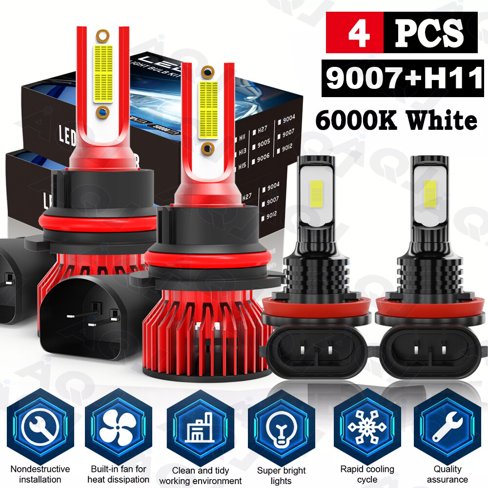 For Nissan Xterra Sport Utility 4-Door 4.0L 2005-2015 LED Headlight + Fog Bulbs