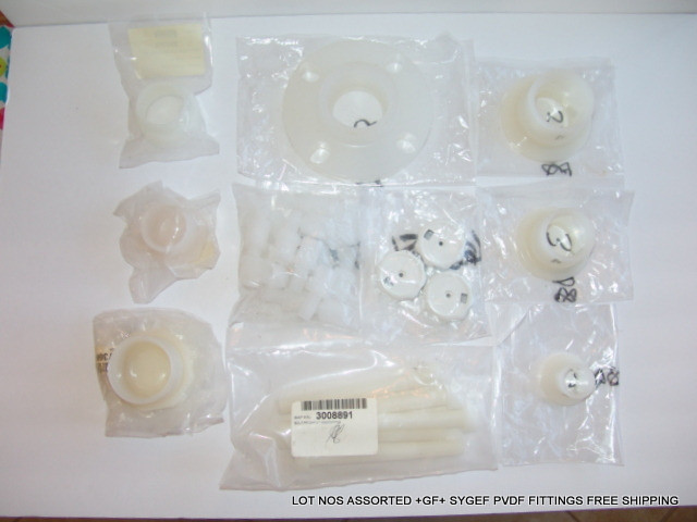 LOT NOS ASSORTED +GF+ SYGEF PVDF FITTINGS FREE SHIPPING